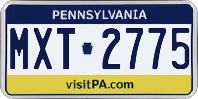 PA license plate MXT2775