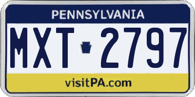 PA license plate MXT2797