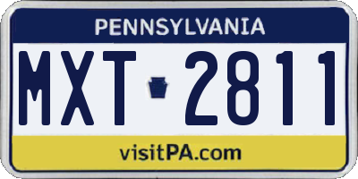 PA license plate MXT2811