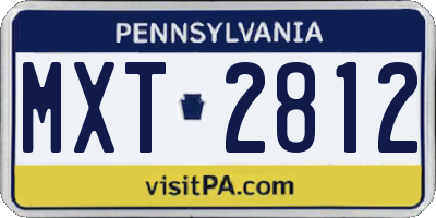 PA license plate MXT2812