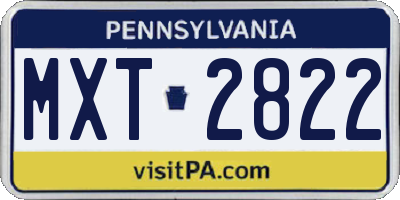 PA license plate MXT2822