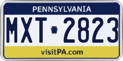 PA license plate MXT2823