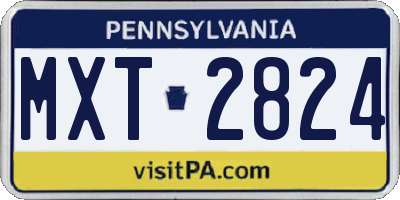 PA license plate MXT2824