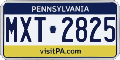 PA license plate MXT2825