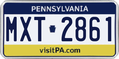 PA license plate MXT2861