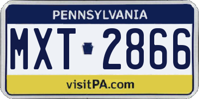 PA license plate MXT2866