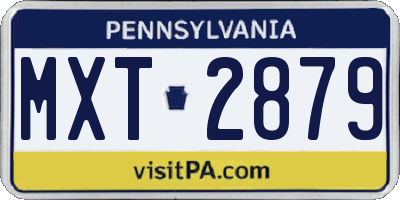 PA license plate MXT2879