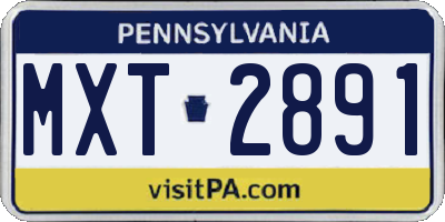 PA license plate MXT2891