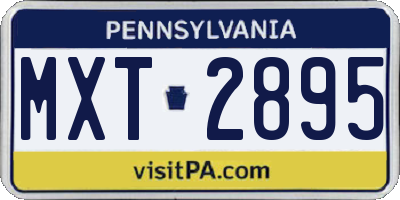 PA license plate MXT2895