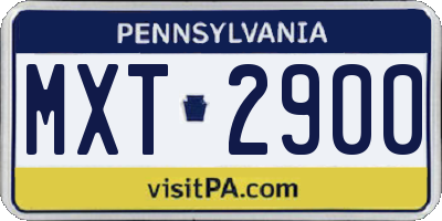 PA license plate MXT2900