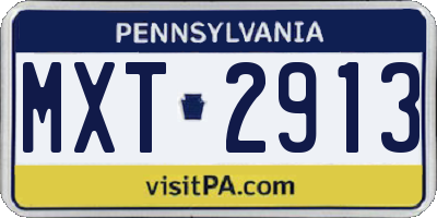 PA license plate MXT2913