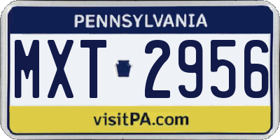 PA license plate MXT2956
