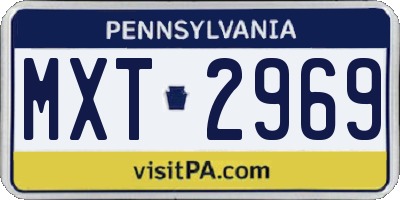 PA license plate MXT2969