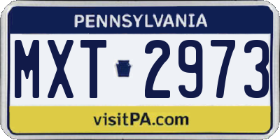 PA license plate MXT2973