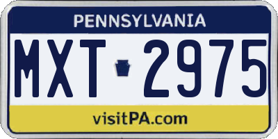 PA license plate MXT2975