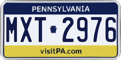 PA license plate MXT2976