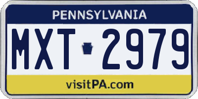 PA license plate MXT2979