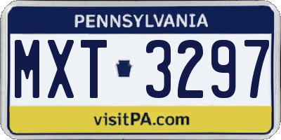 PA license plate MXT3297