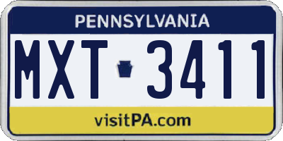 PA license plate MXT3411