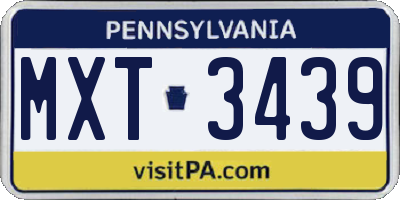 PA license plate MXT3439