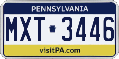 PA license plate MXT3446