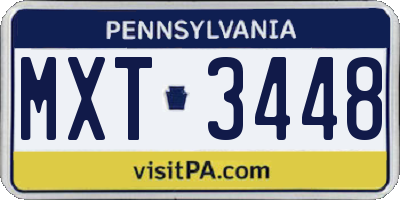 PA license plate MXT3448