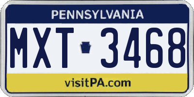 PA license plate MXT3468