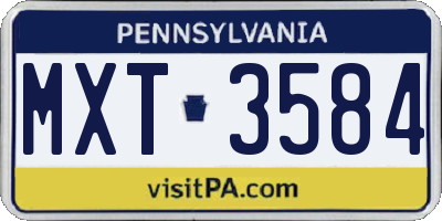 PA license plate MXT3584