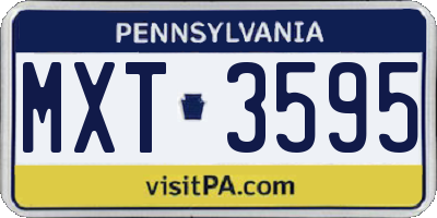 PA license plate MXT3595