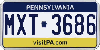 PA license plate MXT3686