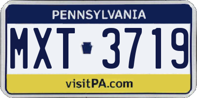 PA license plate MXT3719