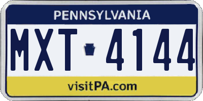 PA license plate MXT4144