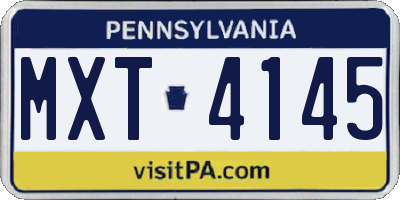 PA license plate MXT4145