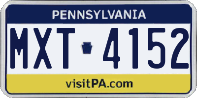 PA license plate MXT4152