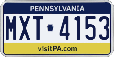 PA license plate MXT4153