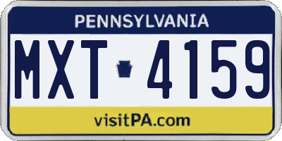 PA license plate MXT4159
