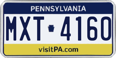 PA license plate MXT4160