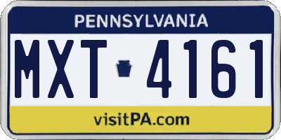 PA license plate MXT4161