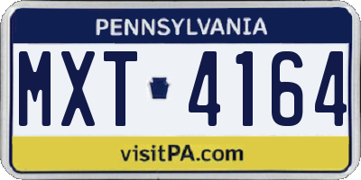 PA license plate MXT4164