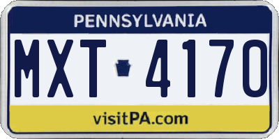 PA license plate MXT4170