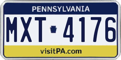 PA license plate MXT4176