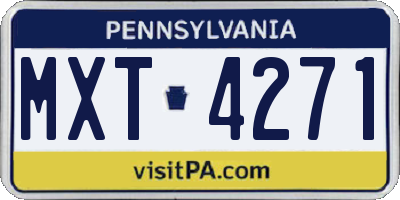 PA license plate MXT4271