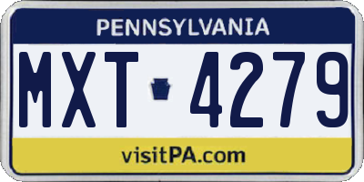 PA license plate MXT4279