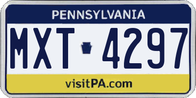 PA license plate MXT4297