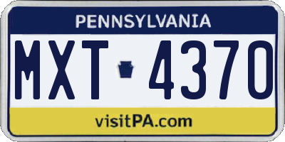 PA license plate MXT4370
