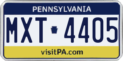 PA license plate MXT4405