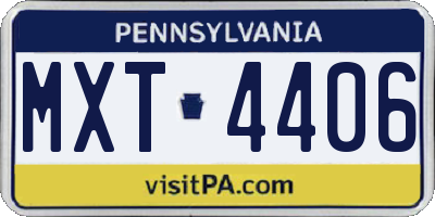 PA license plate MXT4406