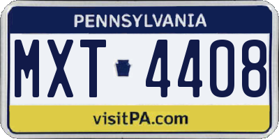 PA license plate MXT4408