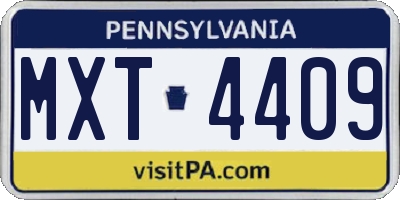 PA license plate MXT4409