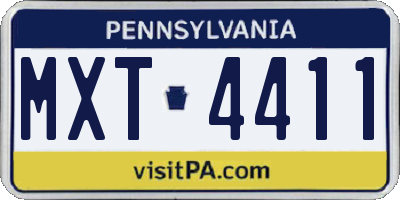 PA license plate MXT4411